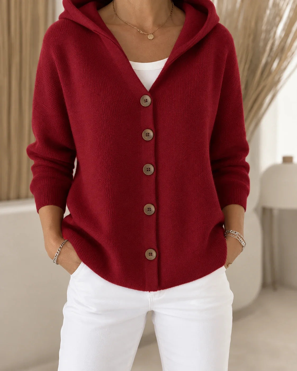 Nevia - Fließender Kapuzen-Cardigan