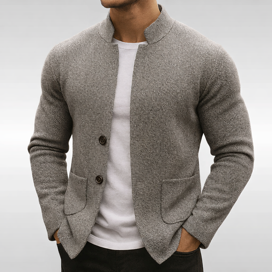 Otto - Strukturierter Strickblazer mit Stehkragen