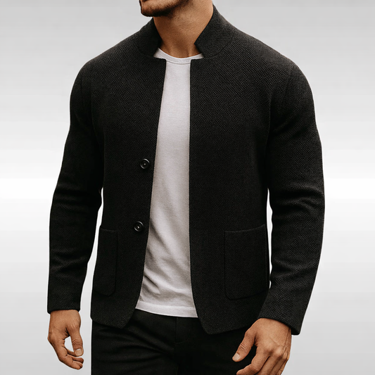 Otto - Strukturierter Strickblazer mit Stehkragen