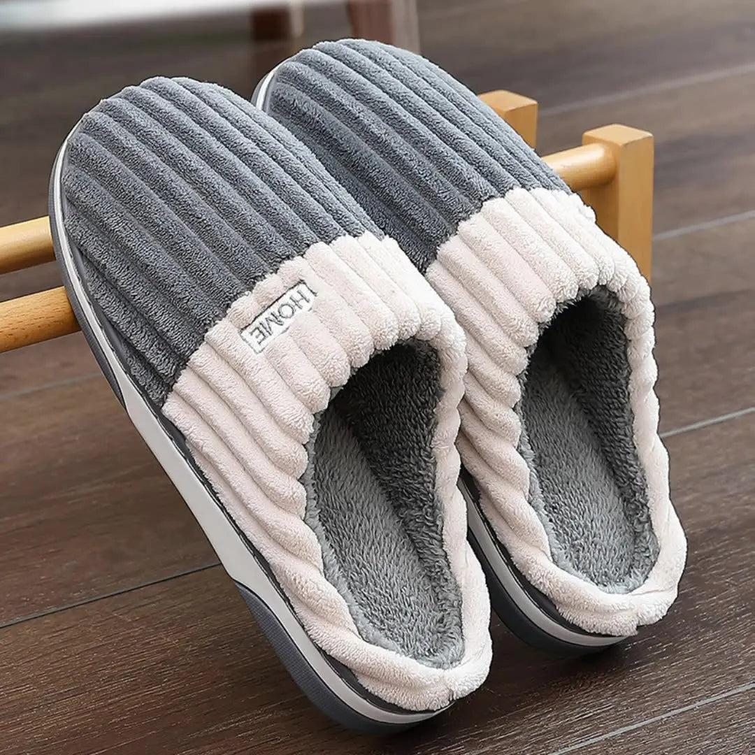 Paula - Gerippte Velours-Pantoffeln