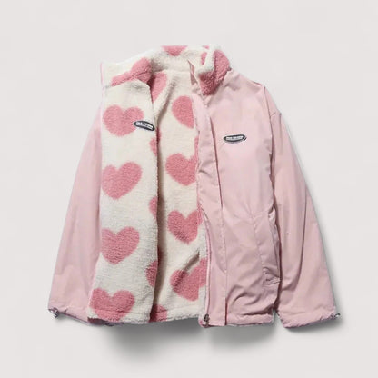 Paulette - Leichte Wendejacke mit Herzmuster
