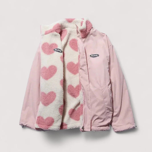 Paulette - Leichte Wendejacke mit Herzmuster