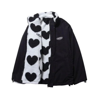 Paulette - Leichte Wendejacke mit Herzmuster