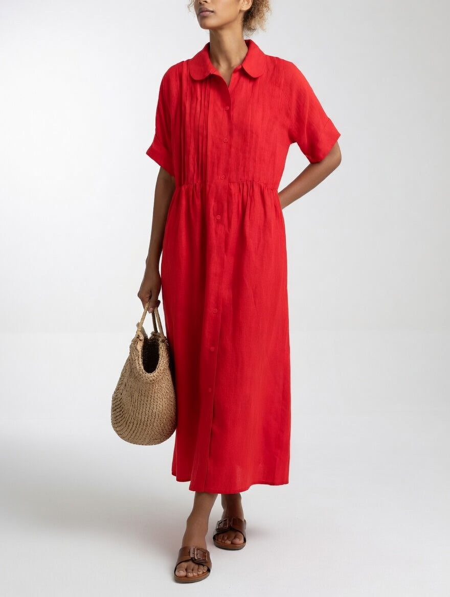 Milagros - Baumwoll Maxi Hemdkleid