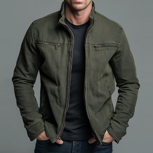 Renato - Olivgrüne Vintage-Feldjacke