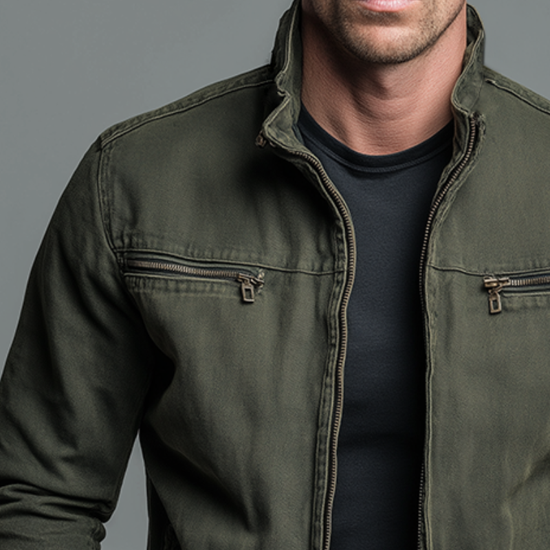 Renato - Olivgrüne Vintage-Feldjacke