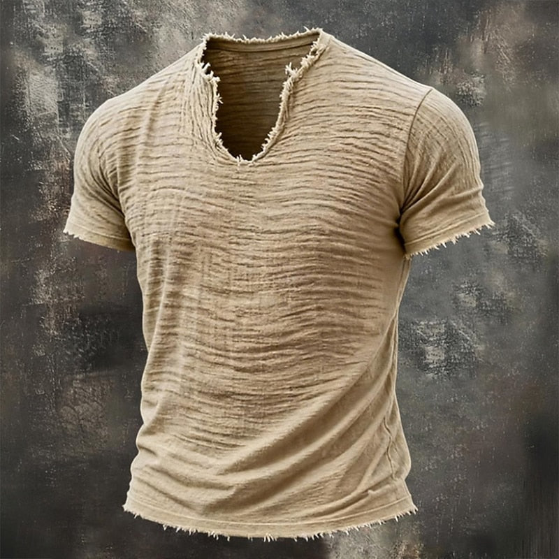 Renzo - Vintage V-Ausschnitt T-Shirt