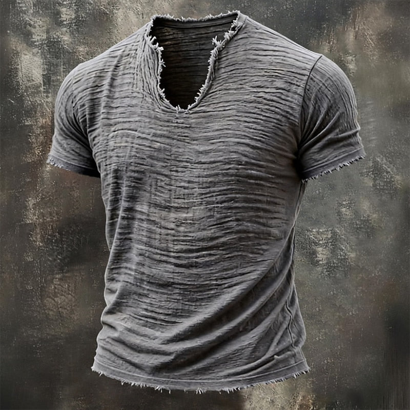 Renzo - Vintage V-Ausschnitt T-Shirt