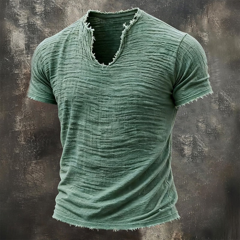 Renzo - Vintage V-Ausschnitt T-Shirt