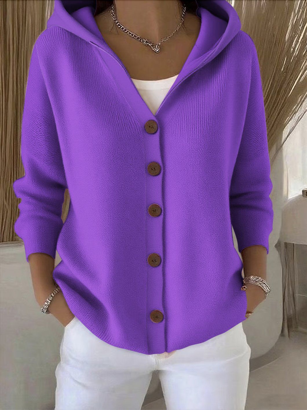 Rosetta - Strickcardigan mit Kapuze