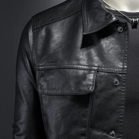 Zavero - Slim-Fit Bikerjacke aus Echtleder