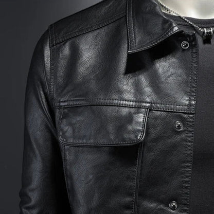 Zavero - Slim-Fit Bikerjacke aus Echtleder