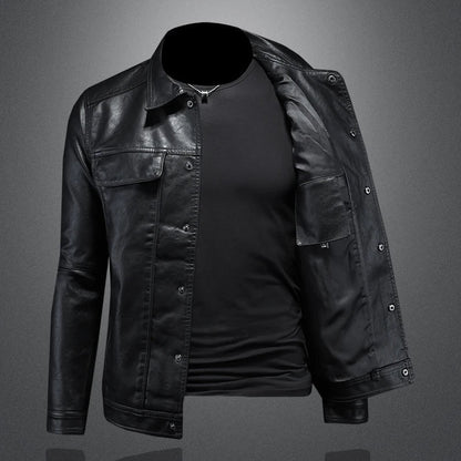 Zavero - Slim-Fit Bikerjacke aus Echtleder