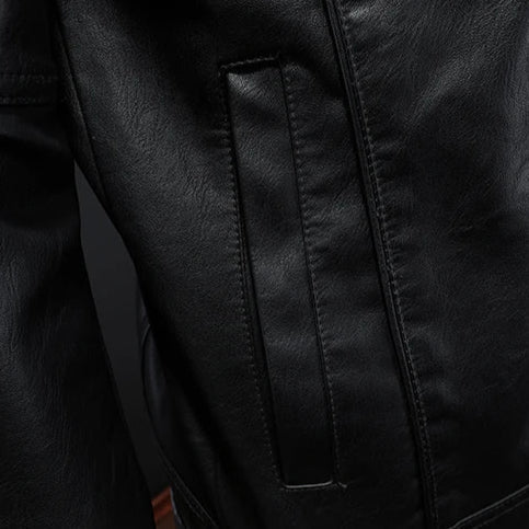 Zavero - Slim-Fit Bikerjacke aus Echtleder