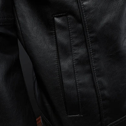 Zavero - Slim-Fit Bikerjacke aus Echtleder