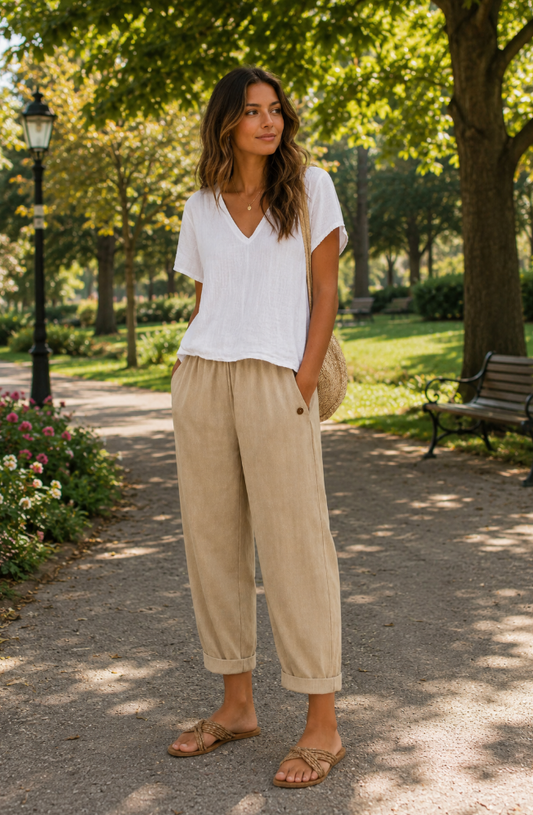 Delores - Weite Leinenhose