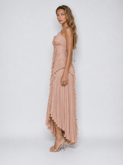 Serelina - Halterneck-Maxikleid mit Rüschen