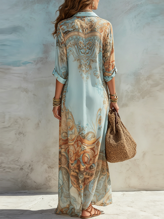 Serena - Mediterranes Hemdblusenkleid