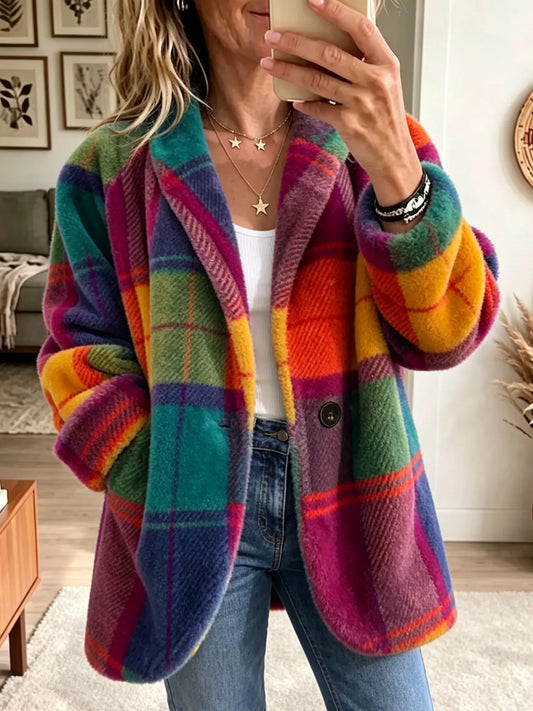 Shanna - Karierter Multicolor-Mantel