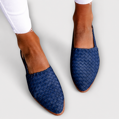 Simone - Geflochtene Slingback-Mokassins