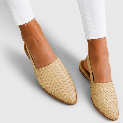 Simone - Geflochtene Slingback-Mokassins