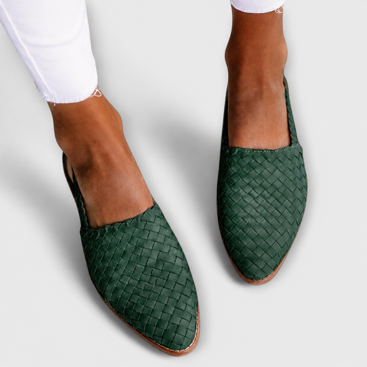 Simone - Geflochtene Slingback-Mokassins