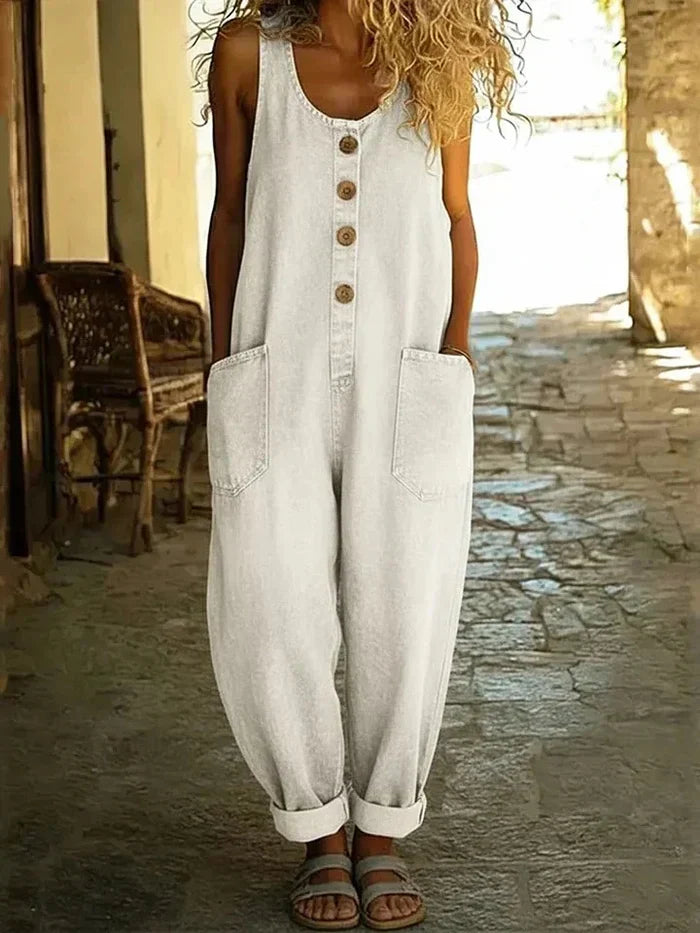 Talena - Lockere Latzhose mit Vintage-Waschung