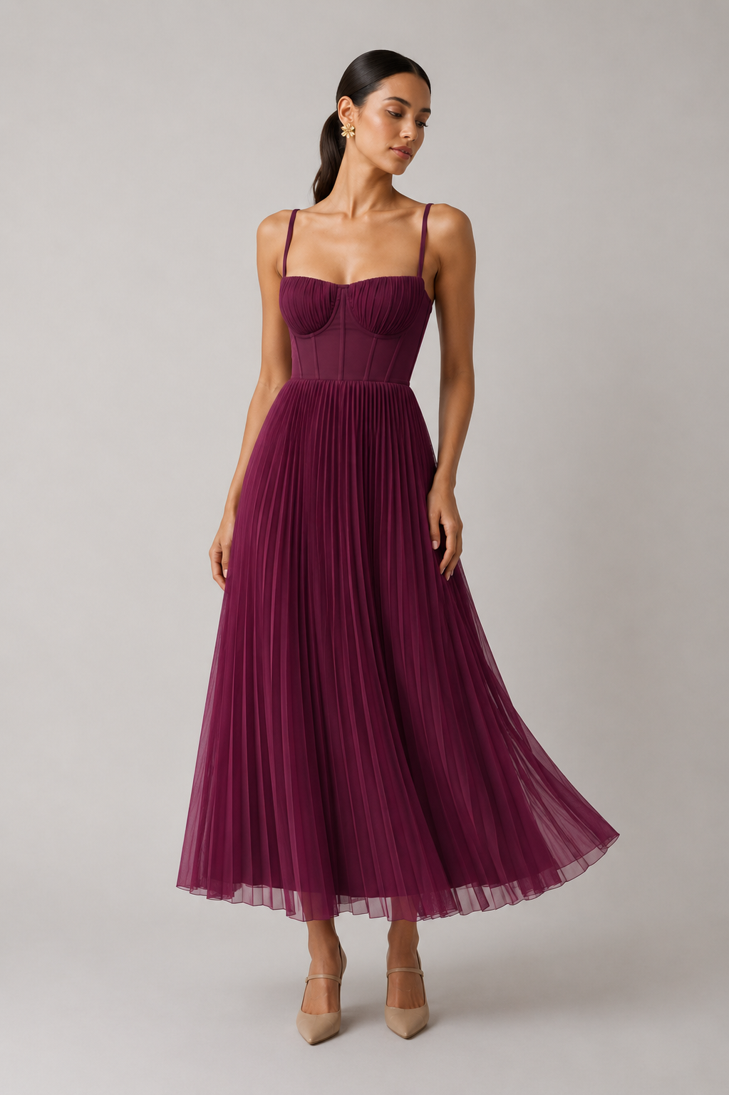 Tamara - Strukturiertes Korsett-Midikleid