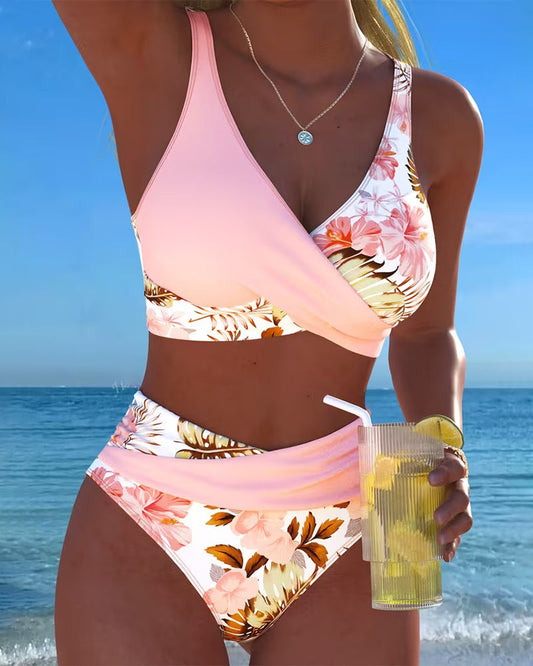 Tanisha - Geblümtes Bikini-Set mit hohem Beinausschnitt