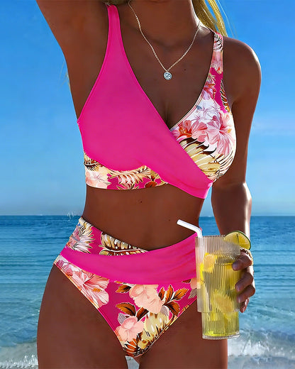 Tanisha - Geblümtes Bikini-Set mit hohem Beinausschnitt