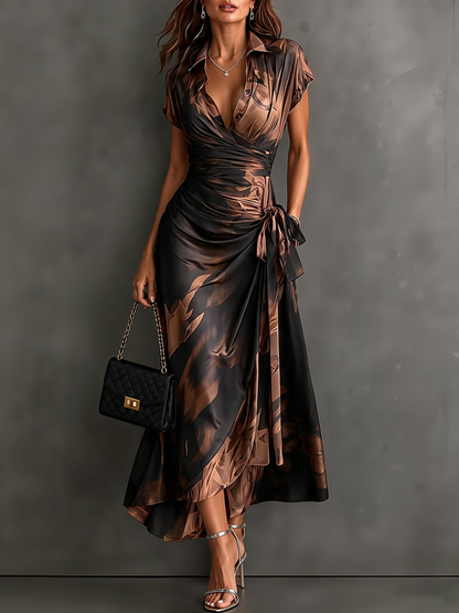 Tonia - Aquarell-Print Wickel-Midikleid