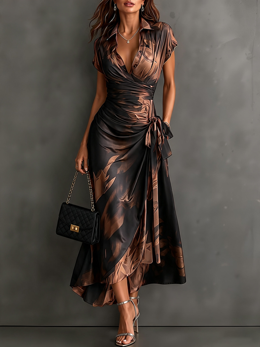 Tonia - Aquarell-Print Wickel-Midikleid