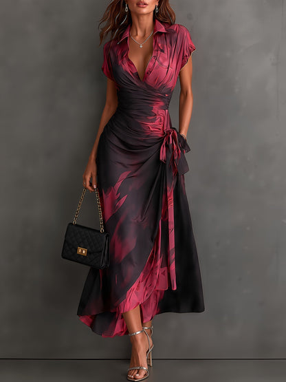 Tonia - Aquarell-Print Wickel-Midikleid