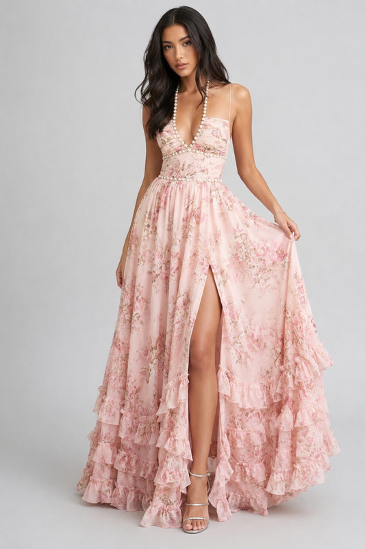 Valeska - Florales Vintage-Maxikleid