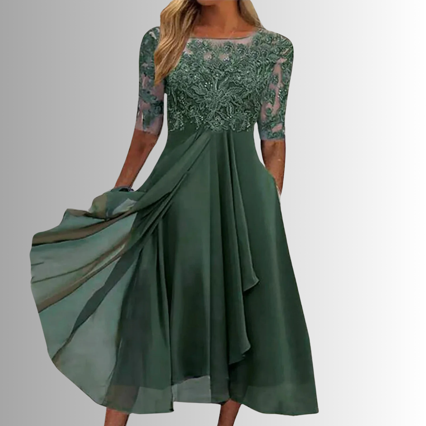 Vanessa - Kleid mit geschlossenen Rücken und Spitze