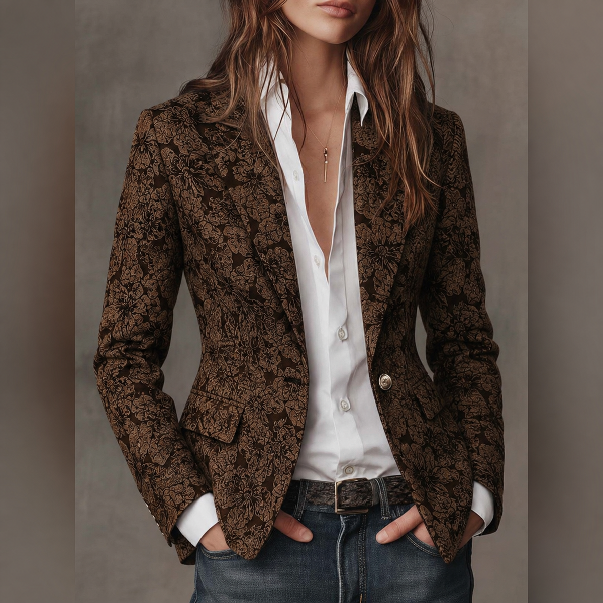 Vionara - Taillierter Jacquard-Blazer