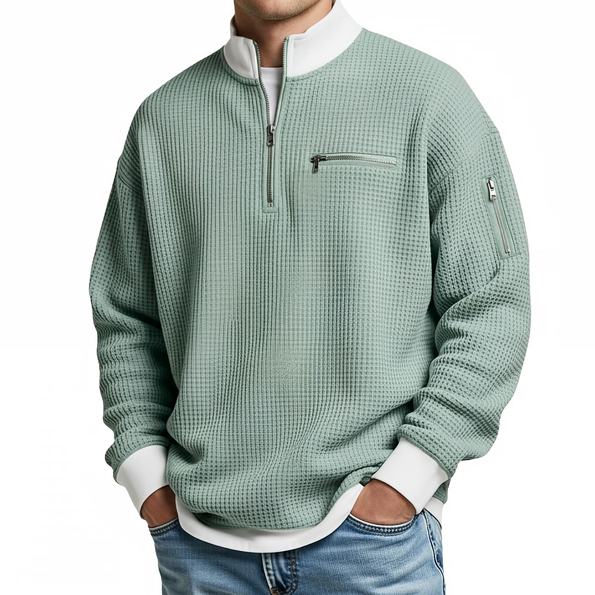Kalden - Waffelstrick Quarter-Zip Pullover