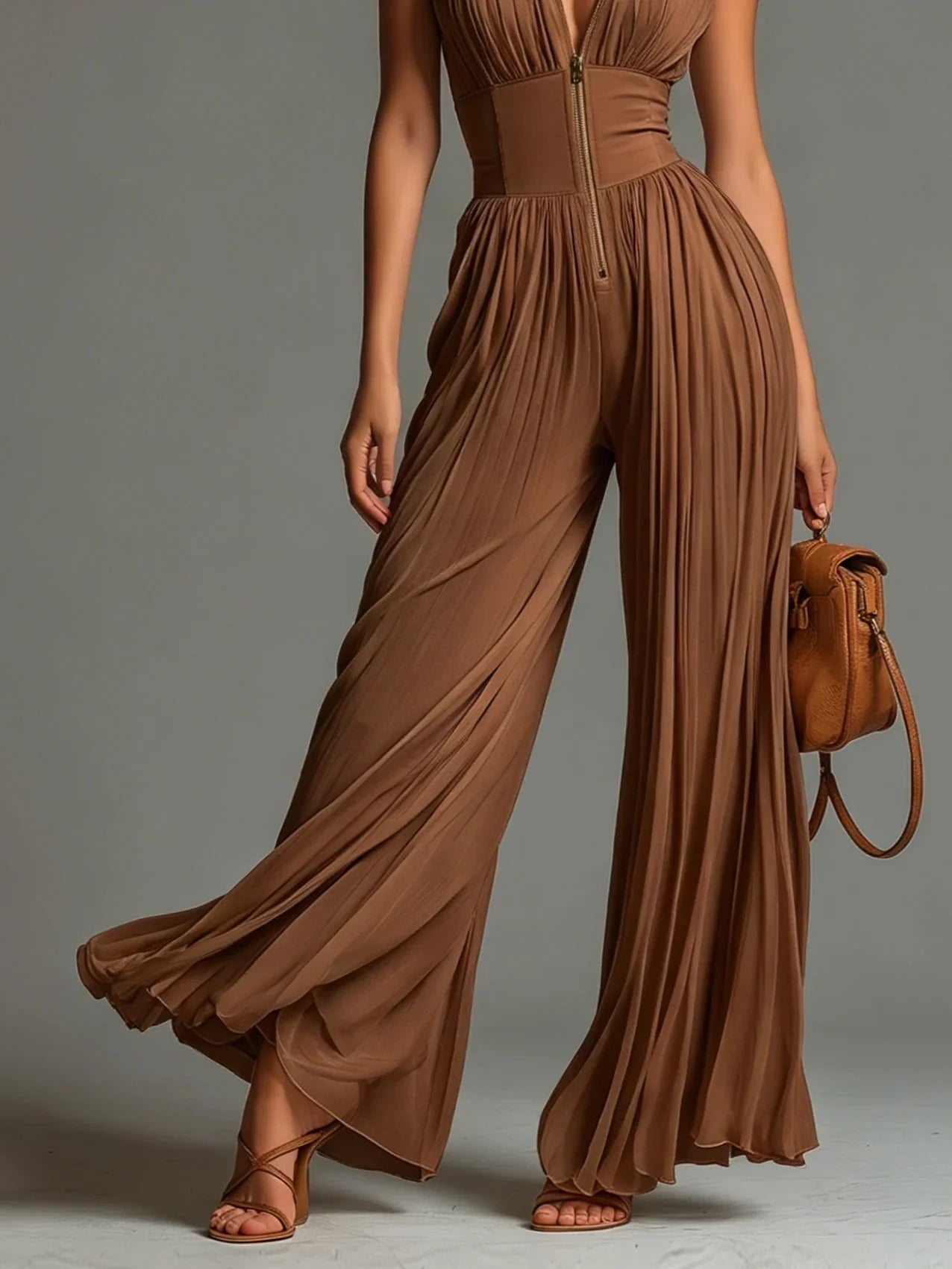 Naelle - Weitbeiniger Chiffon-Jumpsuit