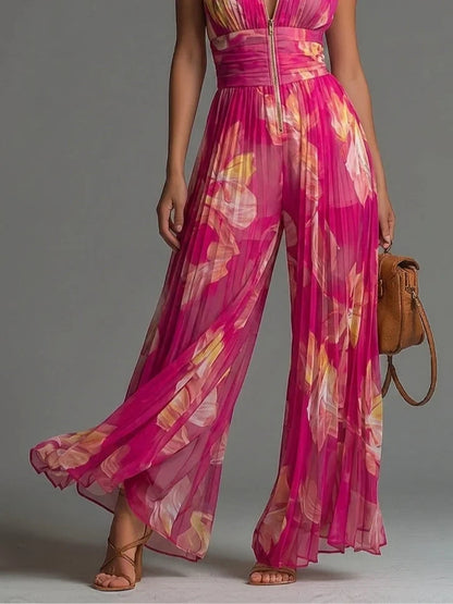 Naelle - Weitbeiniger Chiffon-Jumpsuit