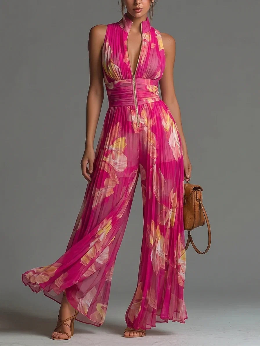 Naelle - Weitbeiniger Chiffon-Jumpsuit