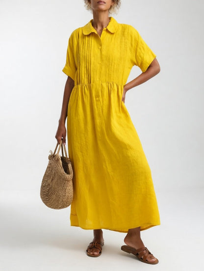 Milagros - Baumwoll Maxi Hemdkleid