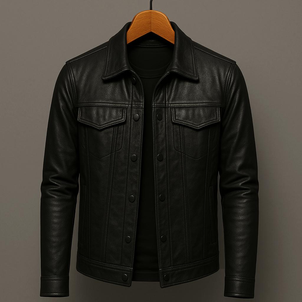 Zavero - Slim-Fit Bikerjacke aus Echtleder