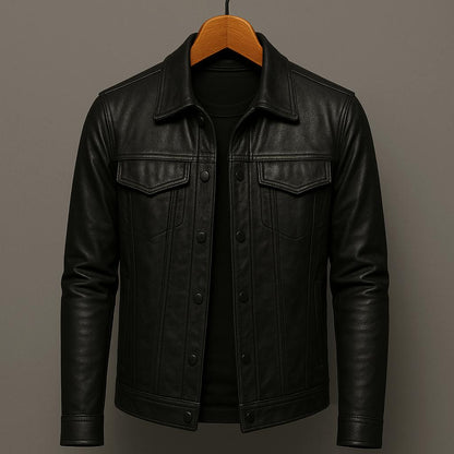 Zavero - Slim-Fit Bikerjacke aus Echtleder