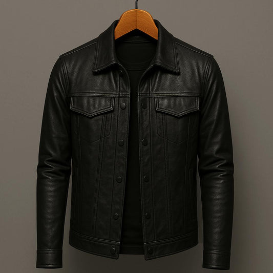 Zavero - Slim-Fit Bikerjacke aus Echtleder