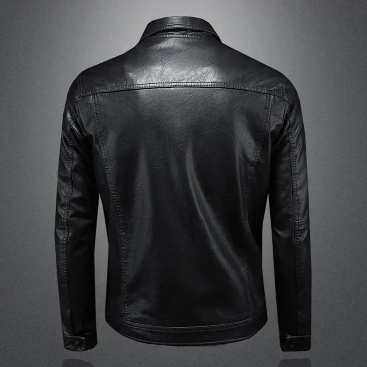 Zavero - Slim-Fit Bikerjacke aus Echtleder