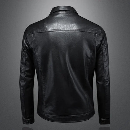 Zavero - Slim-Fit Bikerjacke aus Echtleder