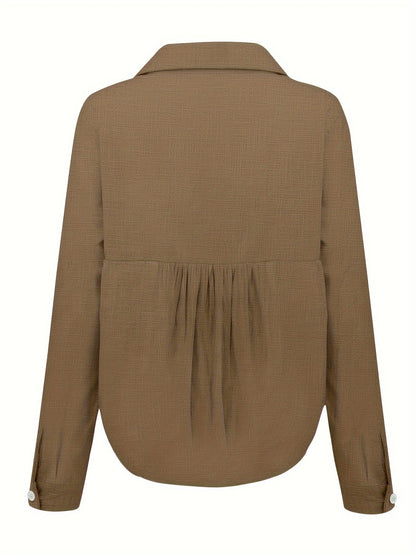 Elowen - Langarm-Reversbluse mit Fransen