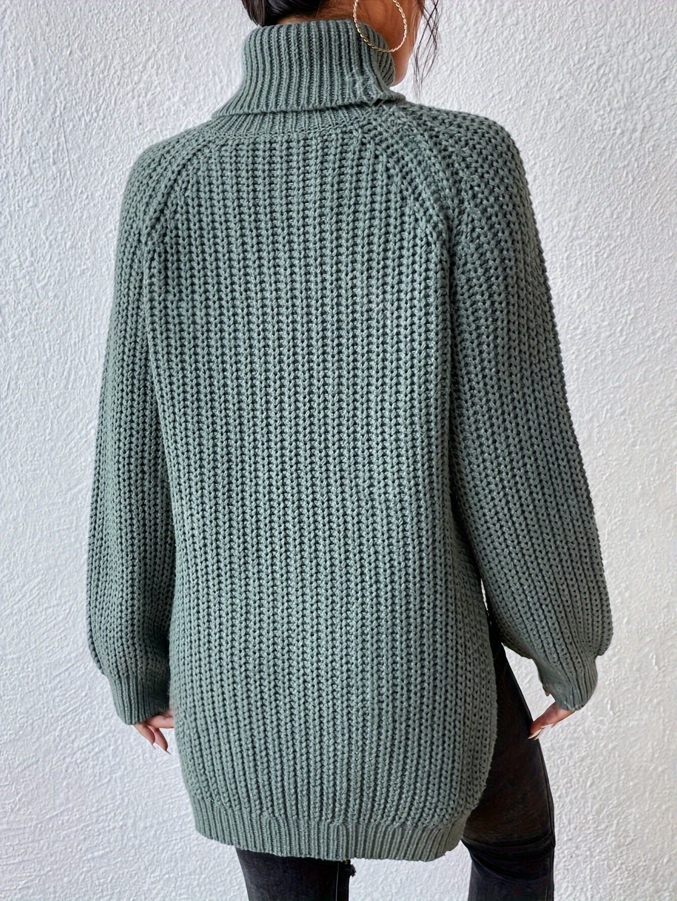 Lysette - Raglan-Stricktop mit Hochkragen