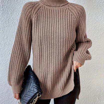 Lysette - Raglan-Stricktop mit Hochkragen