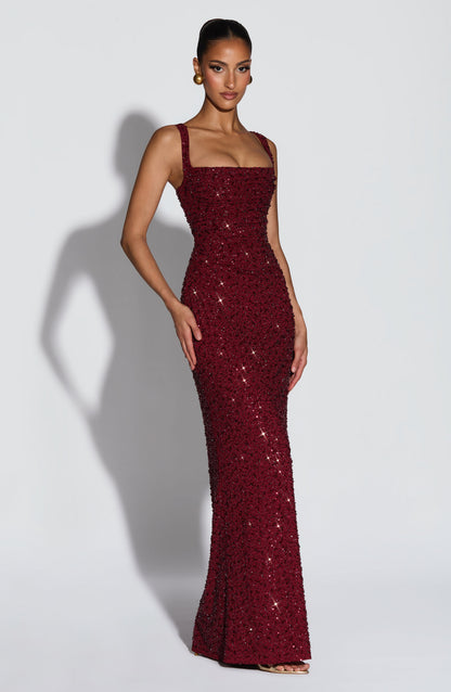 Liora - Schimmerndes Korsagen-Maxikleid